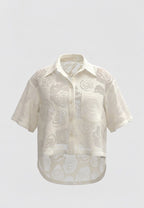 Roselyne - Blouse fleurie translucide