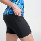 Nelly - Short long à taille haute avec poches - Longueur 6 pouces noir