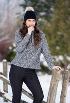 Charlie - Long-sleeved bouclé sweater with zip