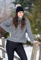 Charlie - Long-sleeved bouclé sweater with zip