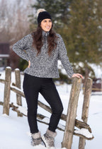 Charlie - Long-sleeved bouclé sweater with zip