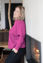 Danie - Chandail ample à manches longues et col montant