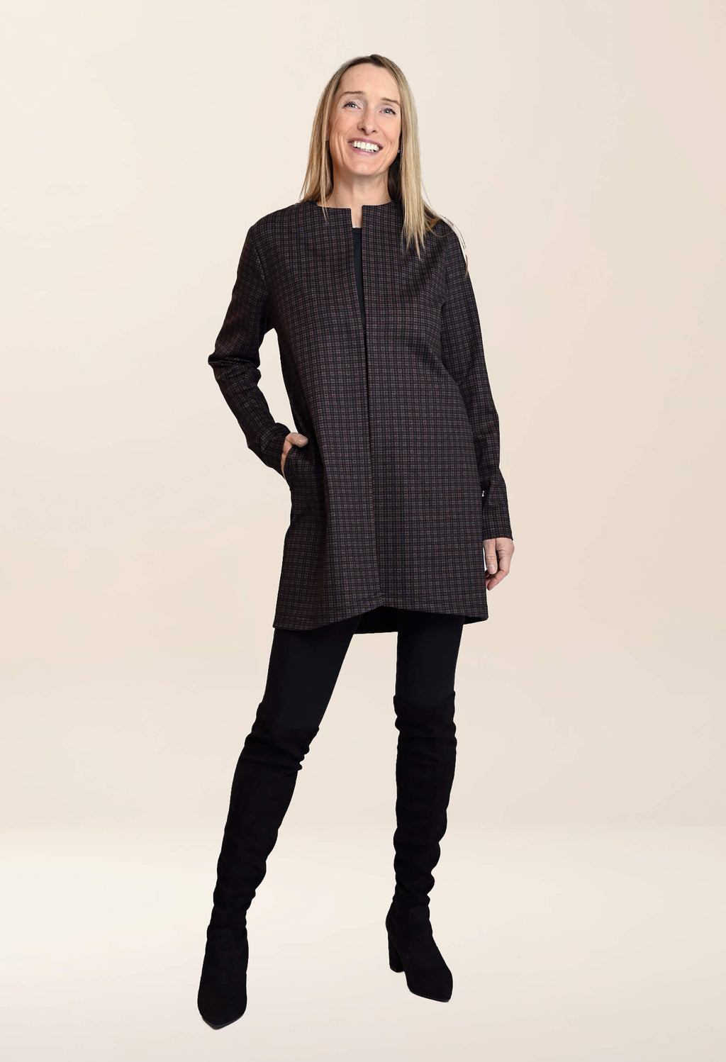 Juliana- Veste longue et élégante avec poches latérales