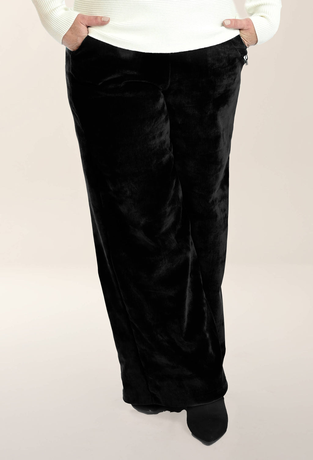 Kelly - Wide-leg fluid velvet trousers