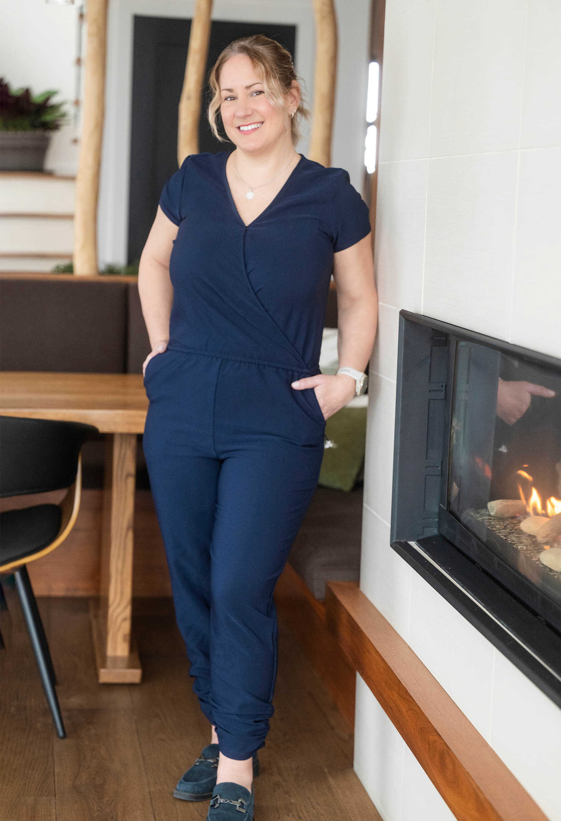 Maéva - One-piece jumpsuit with wrap neckline