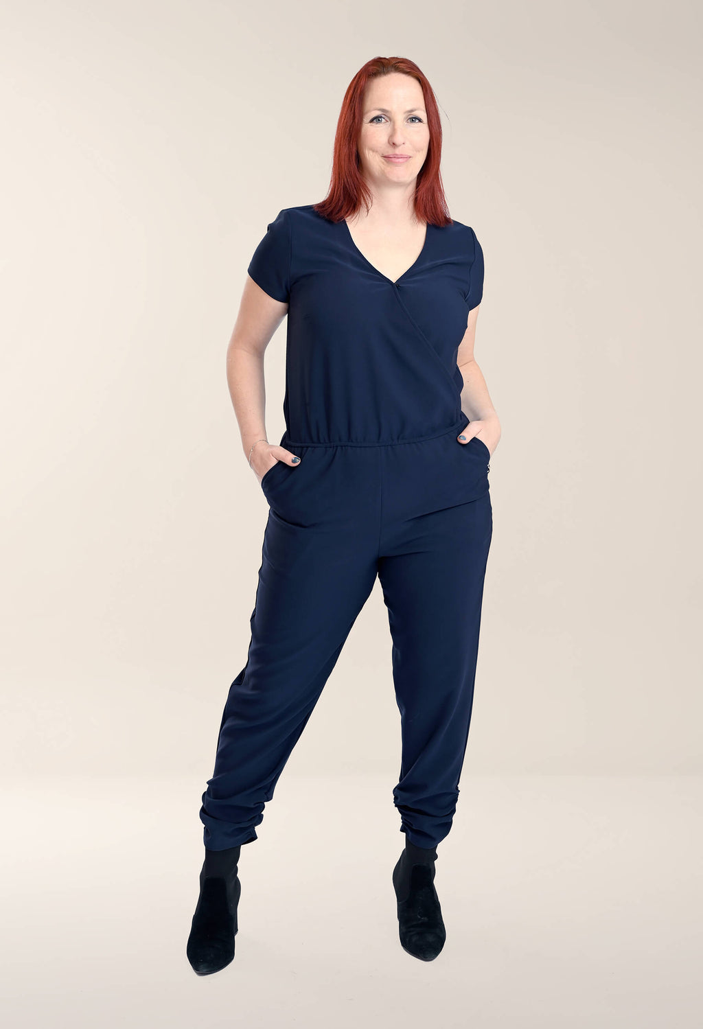 Maéva - One-piece jumpsuit with wrap neckline