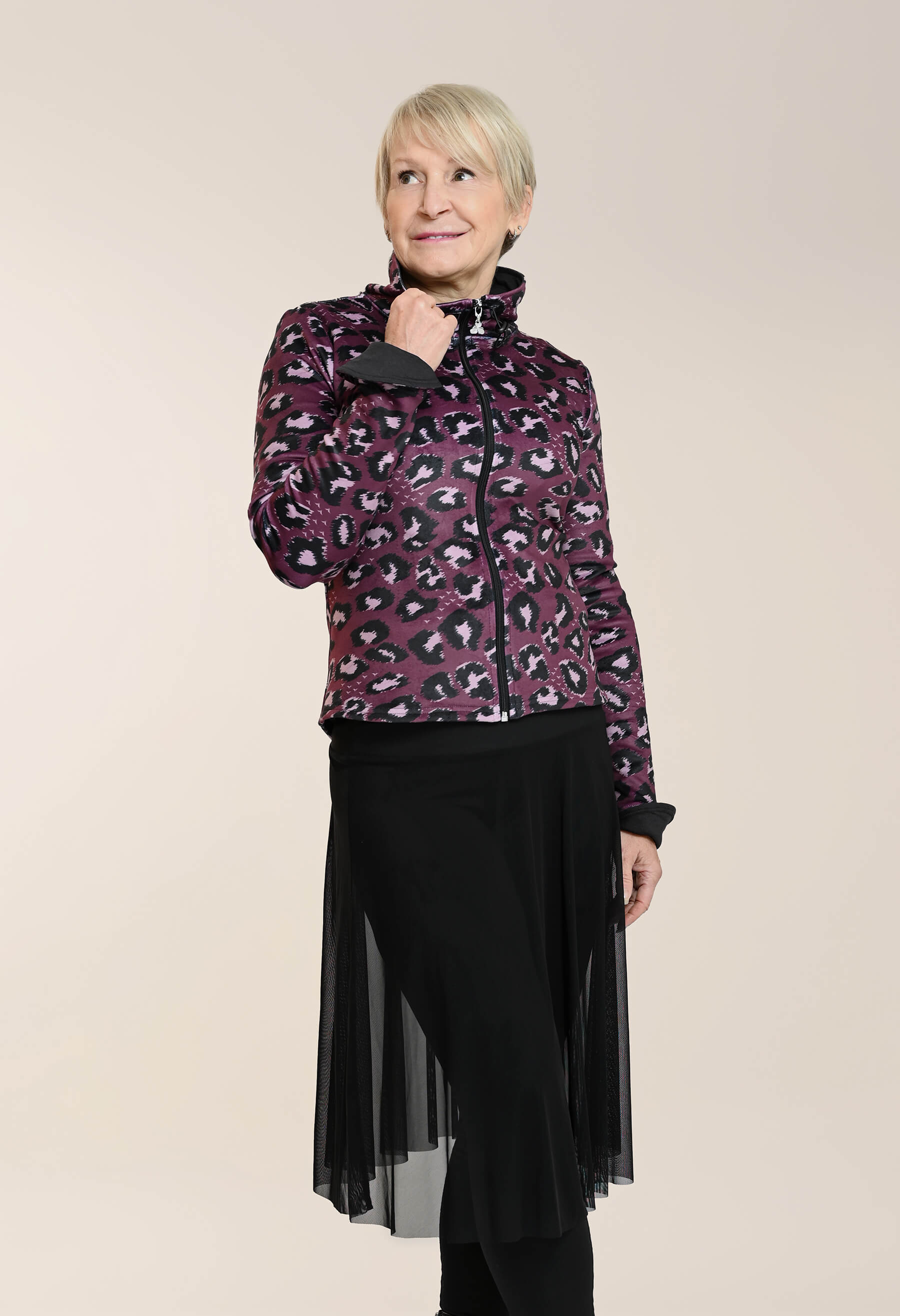 Maria - Jacket with feline pattern