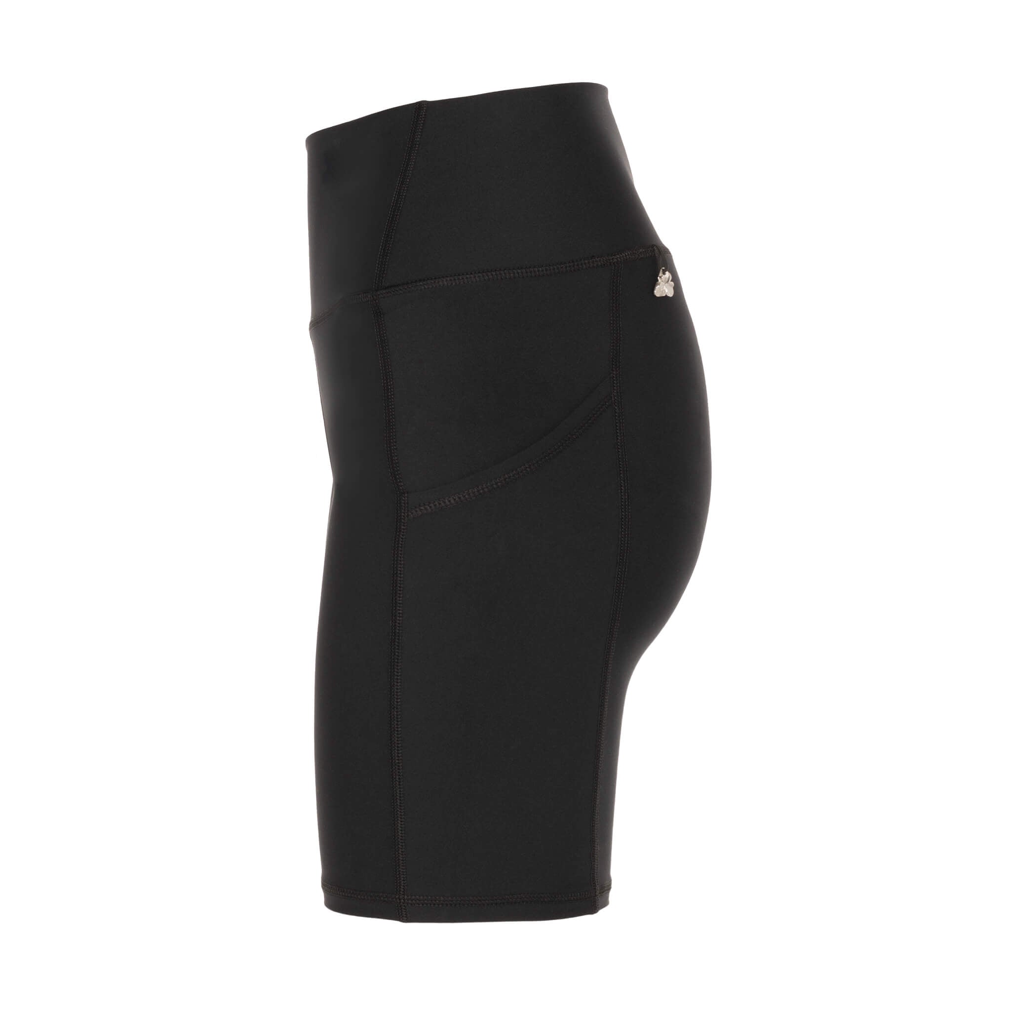 Nelly - Short long à taille haute avec poches - Longueur 6 pouces noir