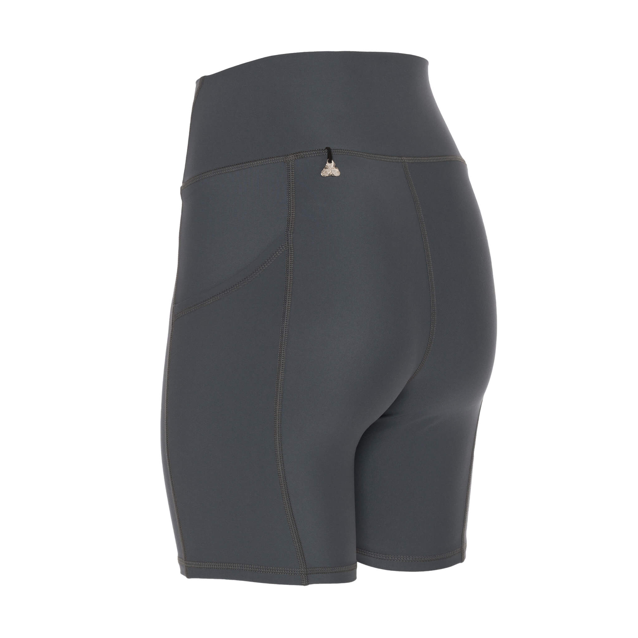 Nelly - Short long à taille haute avec poches - Longueur 6 pouces noir