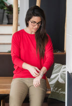 Rose-Marie - Flowy, loose-fitting sweater with dolman sleeves