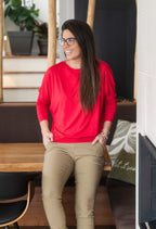 Rose-Marie - Flowy, loose-fitting sweater with dolman sleeves