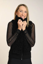 Lolia - Bi-material sleeveless jacket