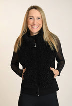 Lolia - Bi-material sleeveless jacket