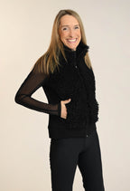 Lolia - Bi-material sleeveless jacket